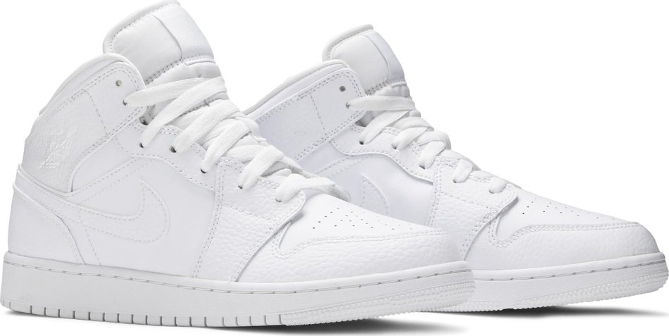 Air Jordan 1 Mid GS  Triple White  554725-130