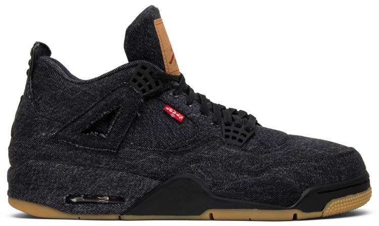 Levi s x Air Jordan 4 Retro  Black Denim  AO2571-001 Replicas