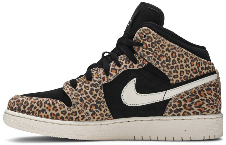 Air Jordan 1 Mid SE GS  Leopard  BQ6931-021