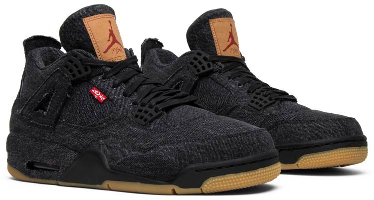 Levi s x Air Jordan 4 Retro  Black Denim  AO2571-001 Replicas