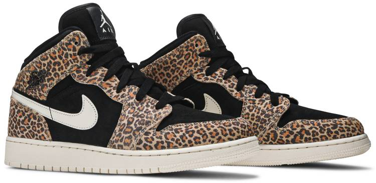 Air Jordan 1 Mid SE GS  Leopard  BQ6931-021
