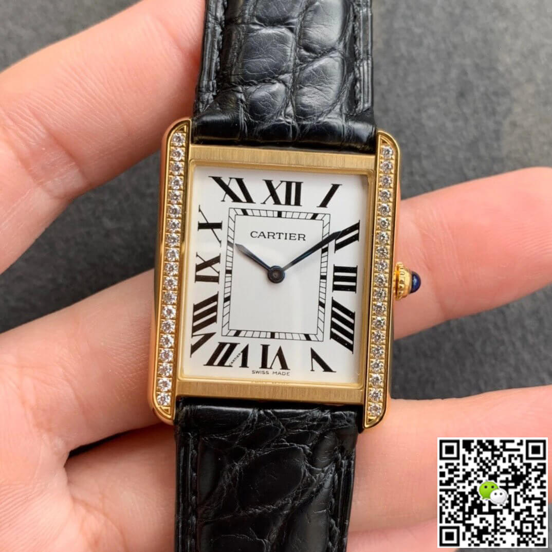 Replica Ca*t1er Tank 1:1 Best Edition K11 Factory V2 Yellow Gold White Dial