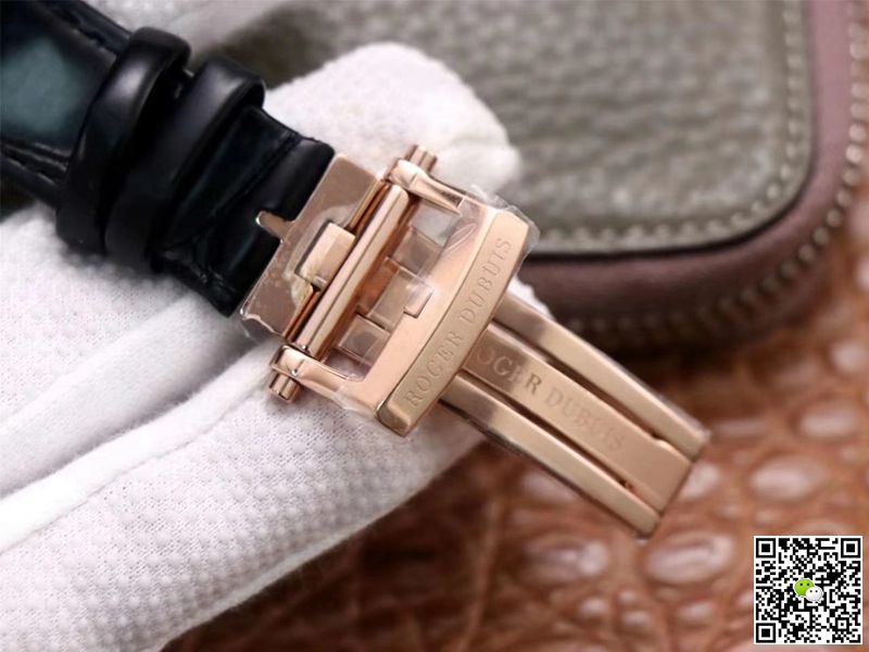 Replica Roger Dubuis Excalibur RDDBEX0684 1:1 Best Edition ZZ Factory Rose Gold Blue Dial Swiss ETA9015