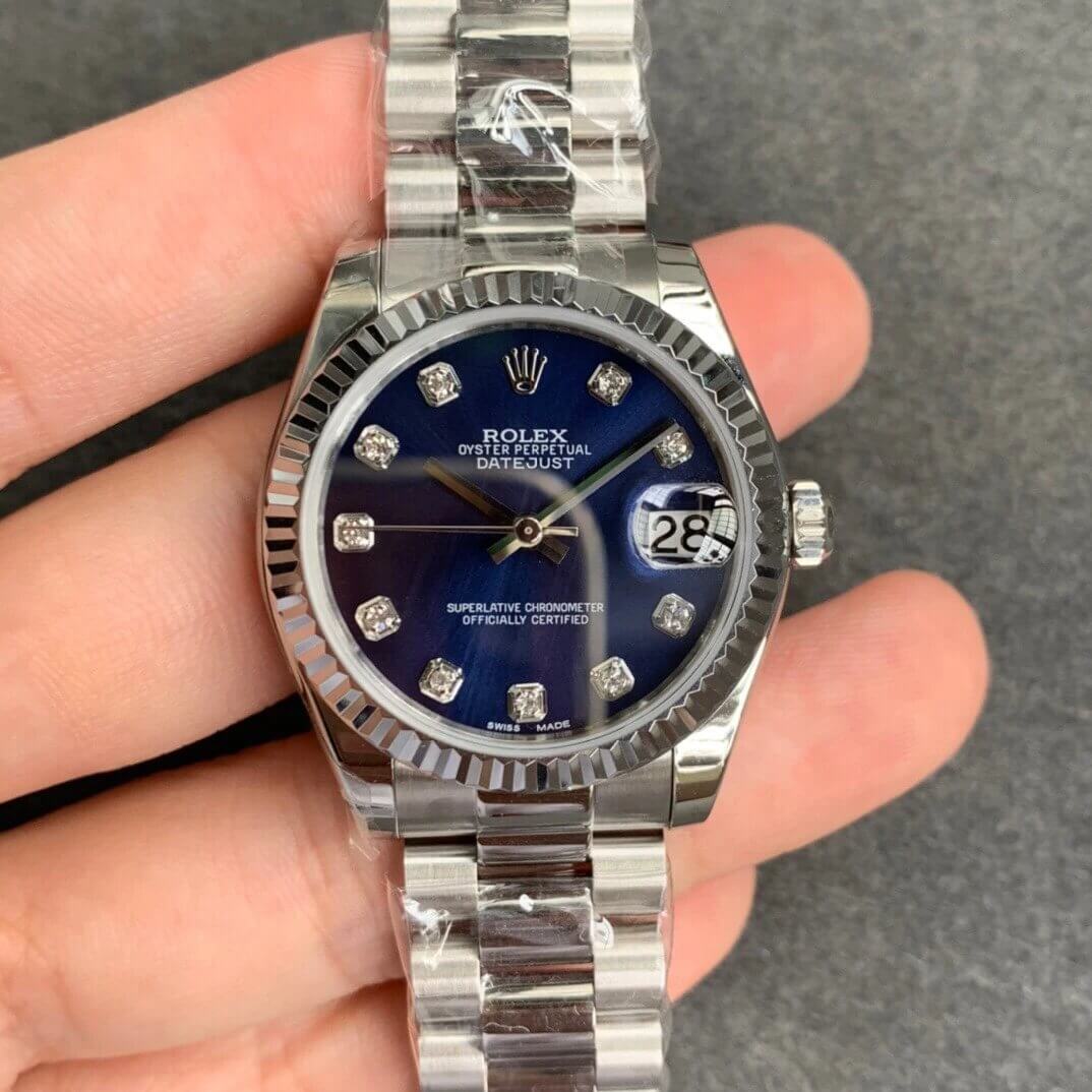 Replica R01ex Datejust 31MM 1:1 Best Edition GS Factory Blue Dial