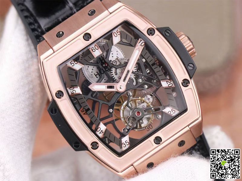 Hublot Replica Masterpiece Tourbillon 906.OX.0123.VR.AES13 1:1 Best Edition JB Factory Rose Gold White Hour Swiss HUB 9006