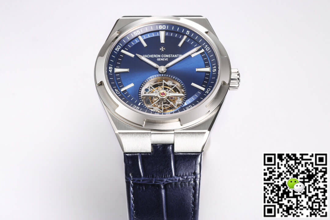 Replica Vacheron C0nstan1n Overseas Tourbillon 6000V/110A-B544 1:1 Best Edition BBR Factory Leather Strap