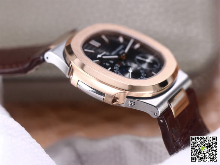 Replica Pat*k Phi1i*pe Nautilus 5712GR-001 1:1 Best Edition PF Factory Rose Gold Leather Belt