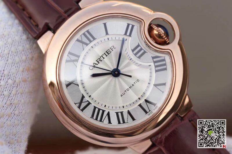 Replica Ballon Bleu De Ca*t1er 33mm Rosegold 1:1 Best Edition Brown Leather Strap Swiss ETA 2671