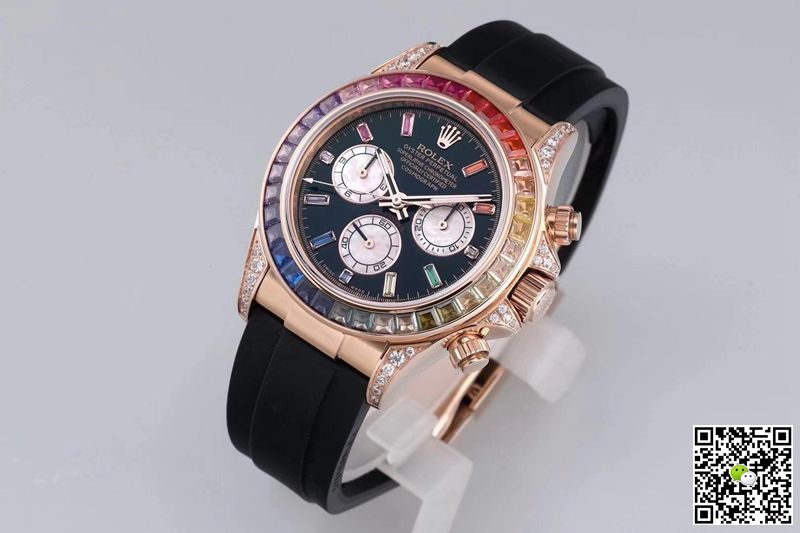 Replica R01ex Daytona 116595RBOW 1:1 Best Edition BL Factory Rose Gold Swiss ETA4130