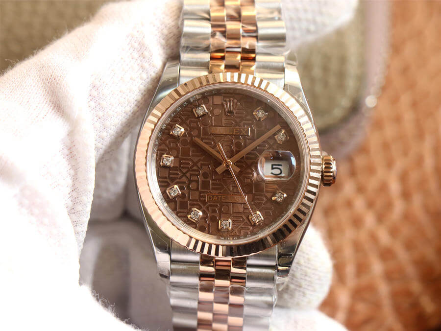 Replica R01ex Datejust M126231-0025 1:1 Best Edition EW Factory Rose Gold Chocolate Color Dial