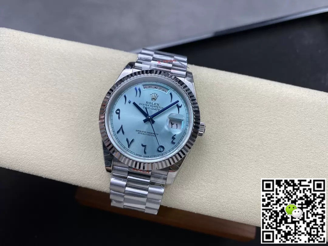 Replica R01ex Day Date M228236 1:1 Best Edition GM Factory V2 Middle Eastern Blue Dial