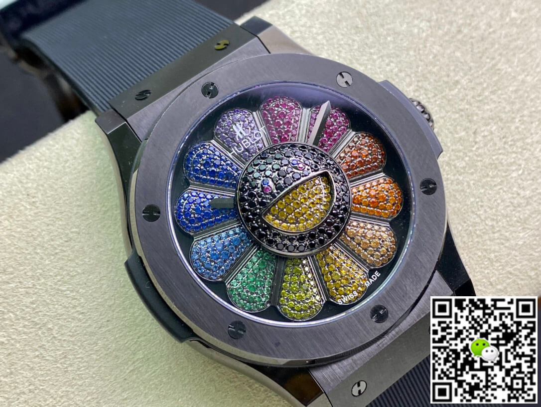 Replica Hublot Classic Fusion Takashi Murakami 507.CX.9000.RX.TAK21 1:1 Best Edition Sunflower Color Dial