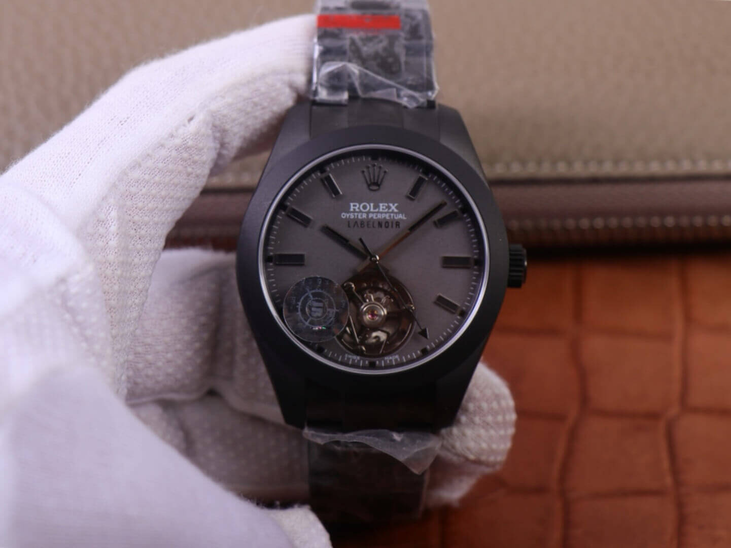 Replica R01ex Milgauss 116400 Tourbillon 1:1 Best Edition JB Factory Black PVD Case Swiss ETA3131