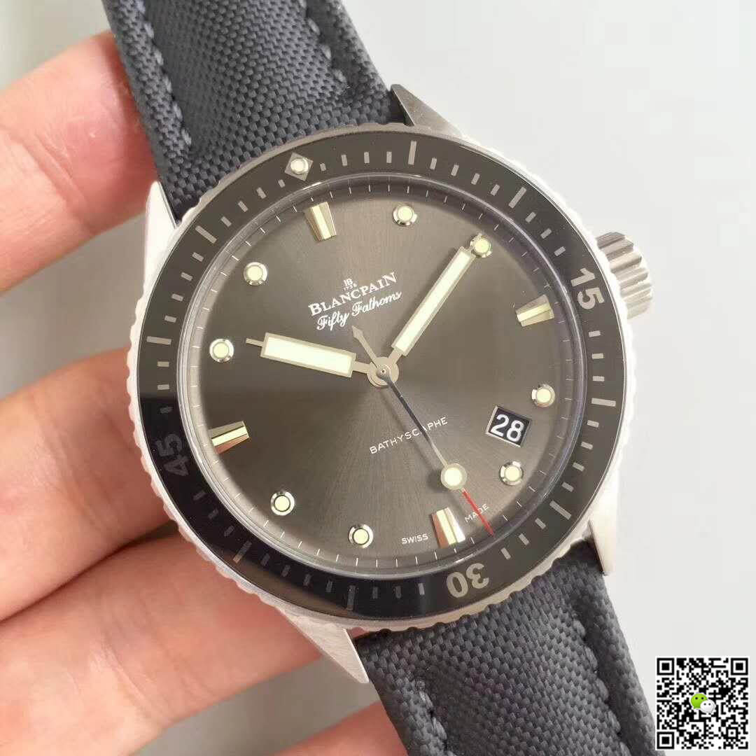 Replica Blancpain Fifty Fathoms Bathyscaphe 5000-1110-B52A ZF Factory 1:1 Best Edition Swiss ETA1315