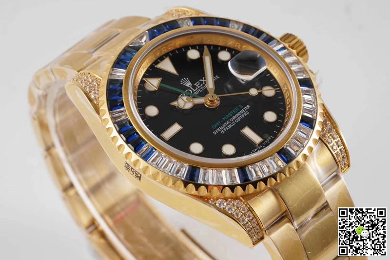 Replica R01ex GMT Master II 116758 SAru 1:1 Best Edition ROF Factory Blue White D1am0nd Swiss ETA2836