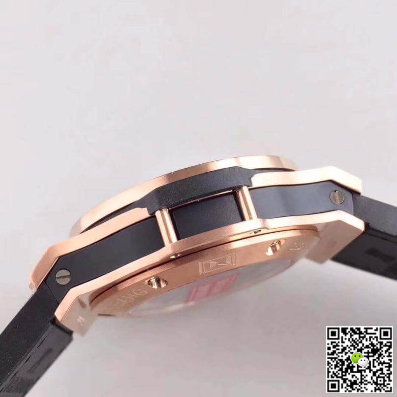 Replica Hublot Big Bang Aero Bang Gold Mechanical Watches 1:1 Best Edition Swiss ETA4100 Black Skeleton Dial