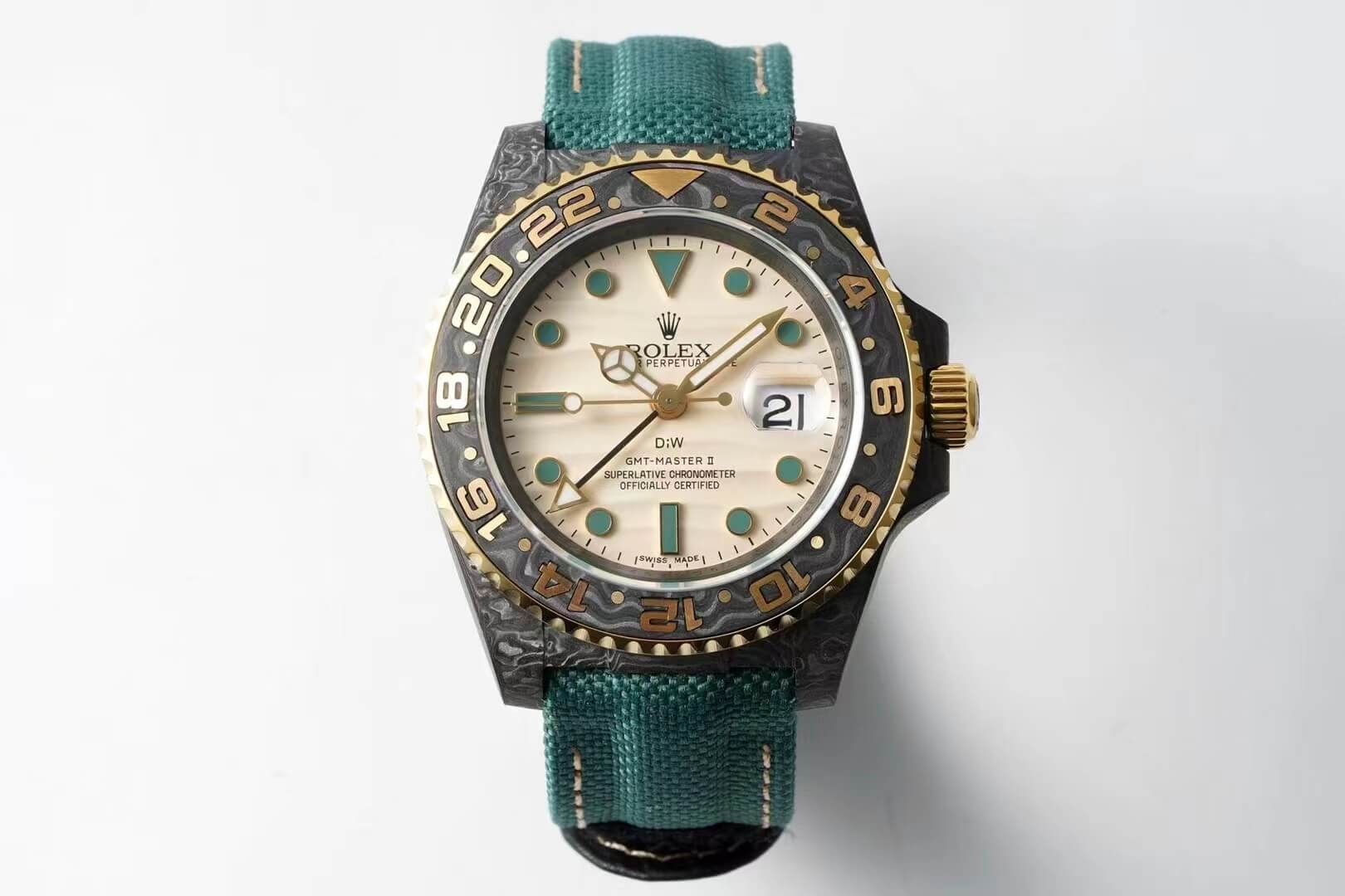 Replica R01ex GMT-MASTER II Diw 1:1 Best Edition Green Fabric Strap