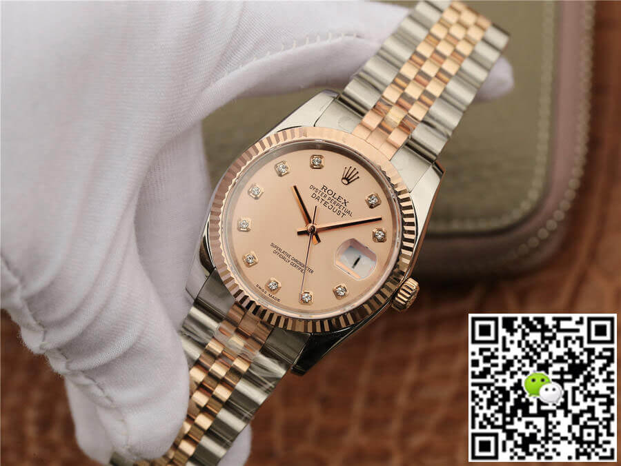Replica R01ex Datejust 116231 36MM 1:1 Best Edition GM Factory D1am0nd-set Pink Dial