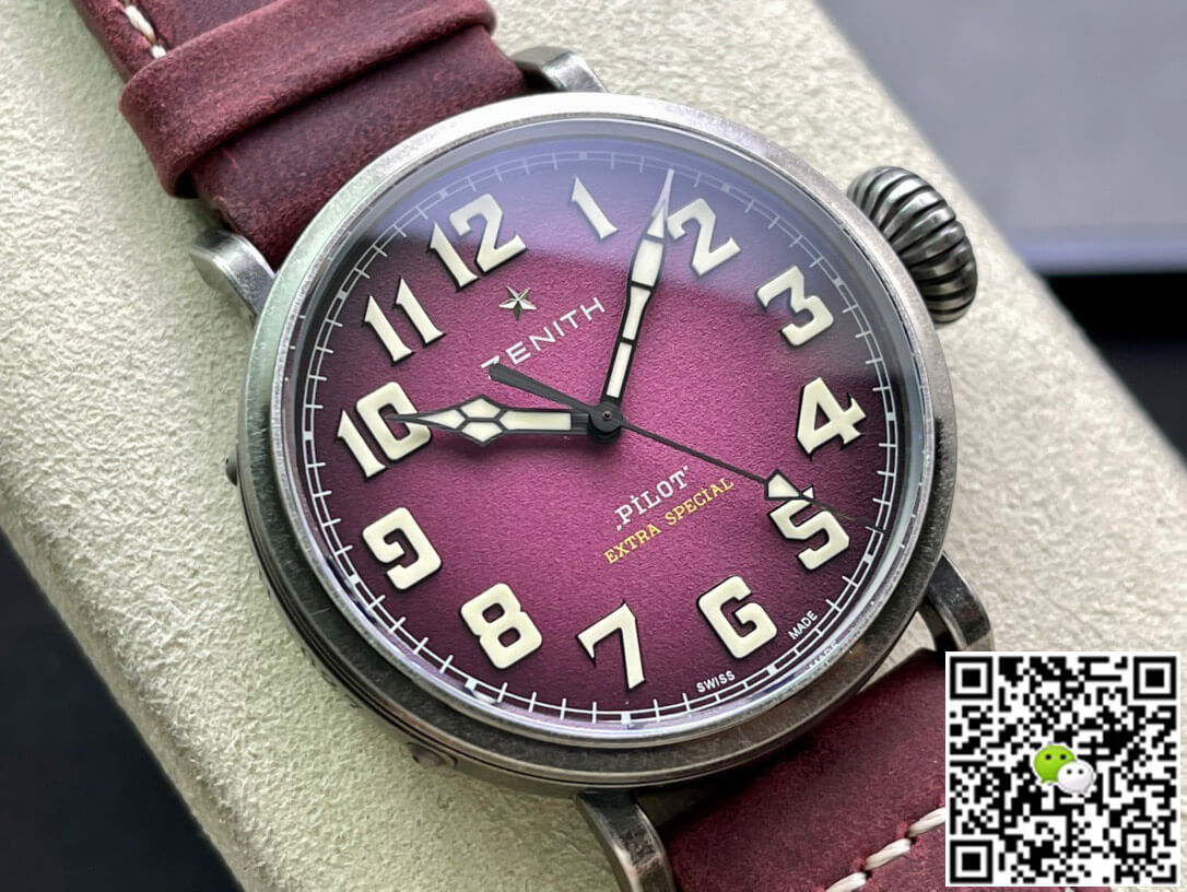 Replica Zenith Pilot 11.2430.679.21.C801 XF Factory 1:1 Best Edition Swiss ETA9015 Pink dial