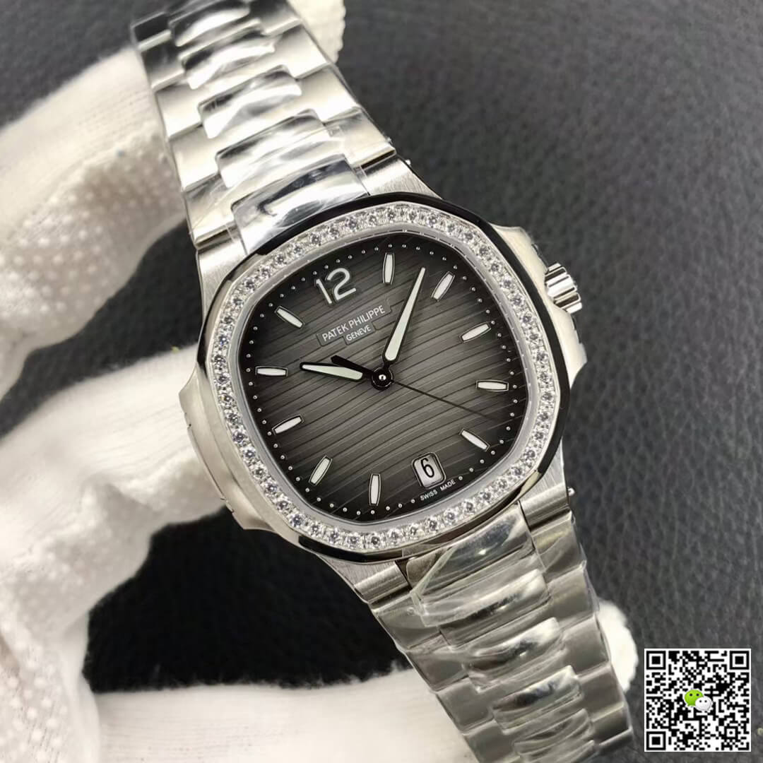 Replica Pat*k Phi1i*pe Nautilus Ladies 7118-1200A-011 1:1 Best Edition PF Factory D1am0nd Bezel