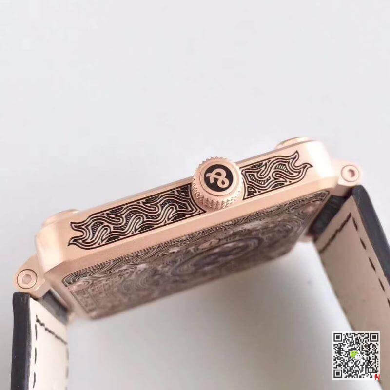 Replica Bell   Ross BR 01 1:1 Best Edition Swiss ETA9015 Rose Gold