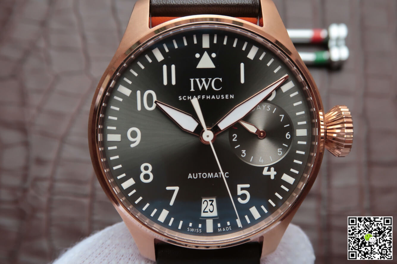Replica IWC Big Pilot IW500901 1:1 Best Edition ZF Factory Rose Gold Black Dial