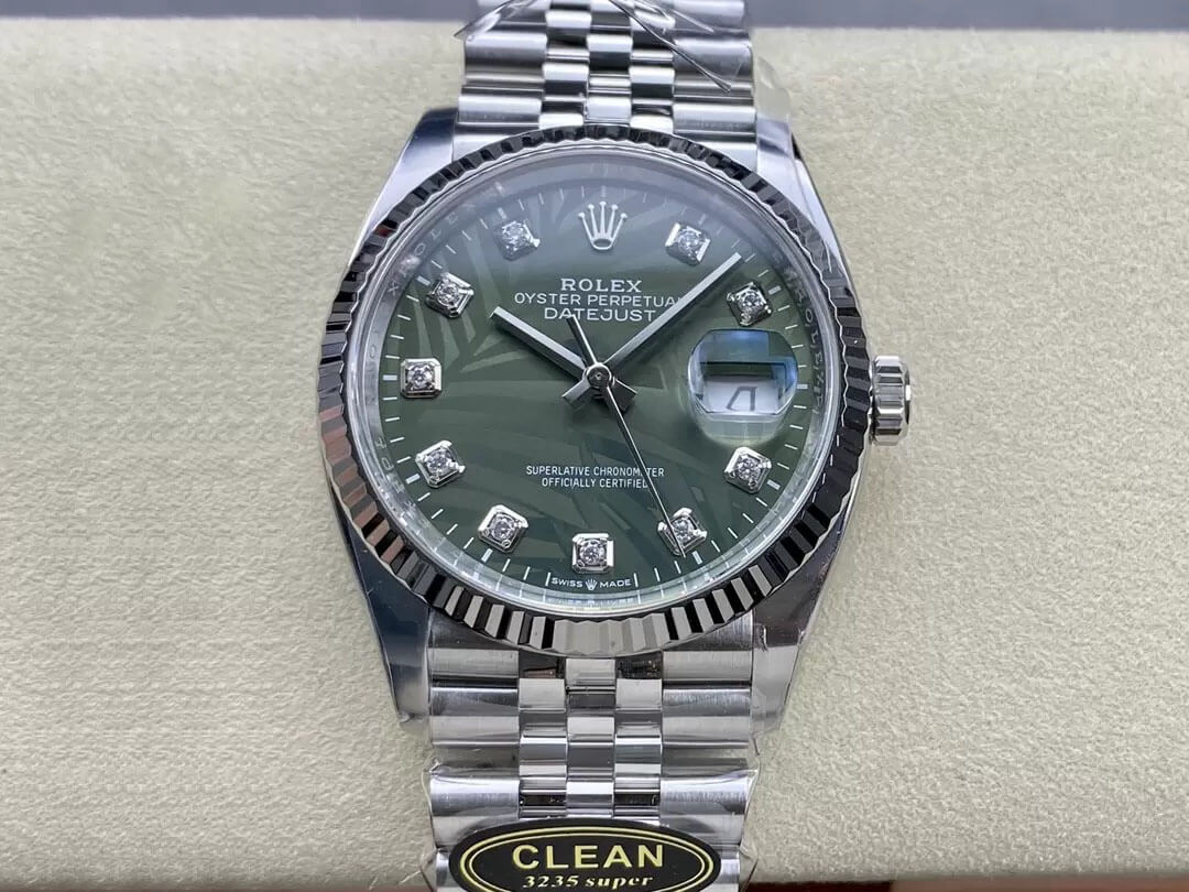 Replica R01ex Datejust M126234-0055 36MM 1:1 Best Edition Clean Factory Green Dial