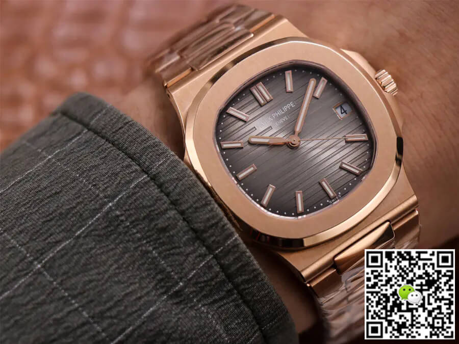 Replica Pat*k Phi1i*pe Nautilus 5711/1R-001 1:1 Best Edition PPF Factory V4 Rose Gold Brown Dial Swiss ETA324