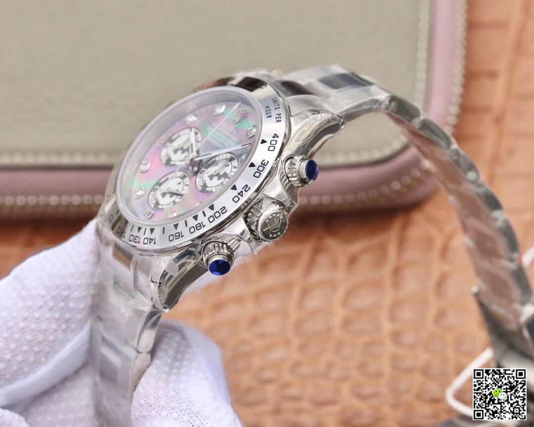 Replica R01ex Daytona Cosmograph 116509-0064 1:1 Best Edition JH Factory 18K White Gold Fritillaria Dial