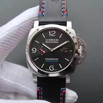 Pa*e*a1 Replica Luminor Marina 1950 PAM727 ZF Factory 1:1 Best Edition Swiss ETA P9010 Black Leather Strap
