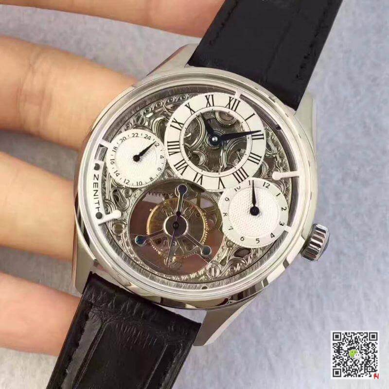 Replica Zenith EP Calender Skeleton Tourbillon RG/LE 1:1 Best Edition Swiss Tourbillon