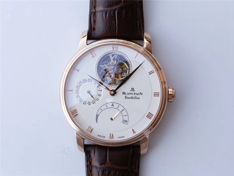 Replica Blancpain Villeret 6025-1542-55 Real Tourbillon 1:1 Best Edition JB Factory Rose Gold Case Swiss Cal.25