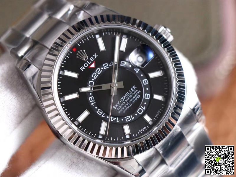 Replica R01ex Sky Dweller M326934-0005 1:1 Best Edition Noob Factory Black Dial Swiss ETA9001