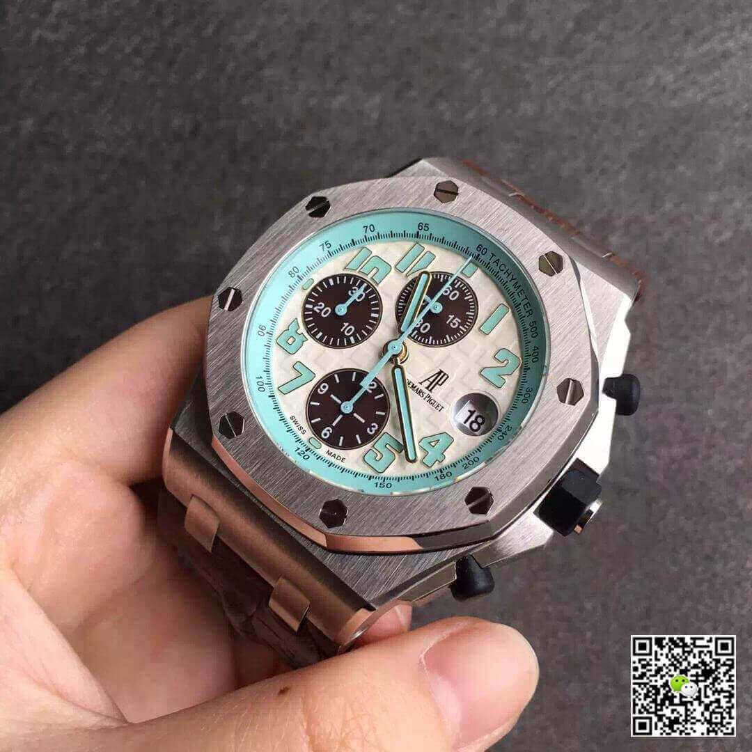 Replica Audemars P1g*et Royal Oak Offshore 26187ST.OO.D801CR.01 1:1 Best Edition JF Factory White Dial