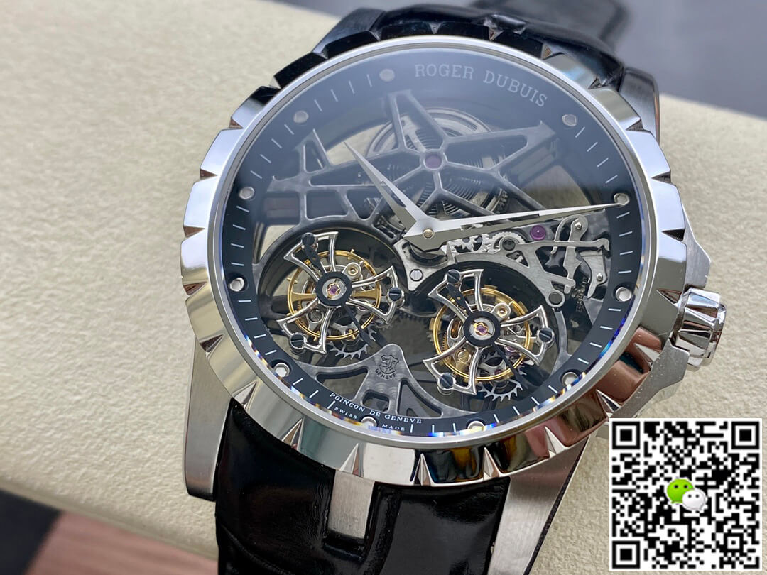Replica Roger Dubuis Excalibur RDDBEX0396 1:1 Best Edition YS Factory Skeleton Double Tourbillon Dial