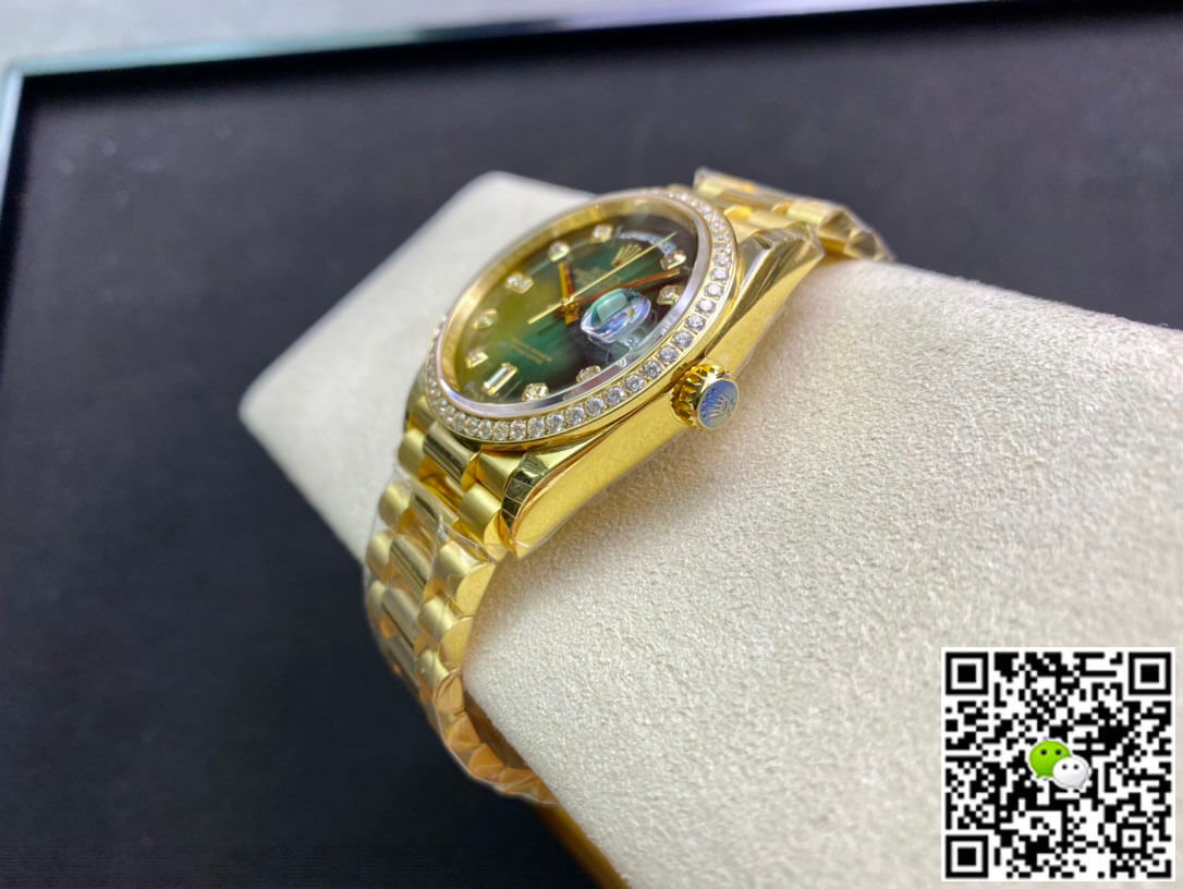Replica R01ex Day Date M128348RBR-0035 1:1 Best Edition EW Factory Gradient Green Dial
