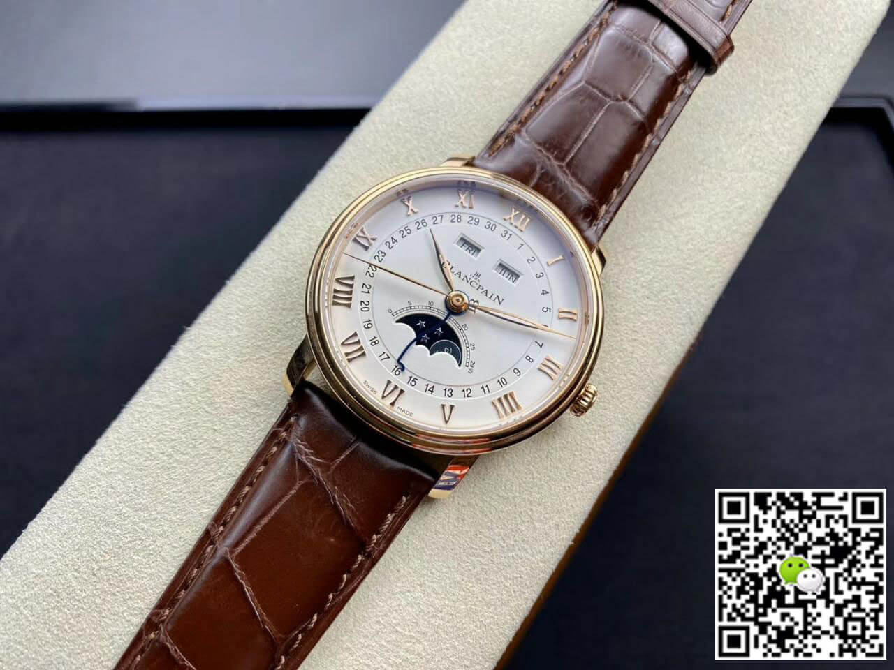 Replica Blancpain Villeret 6654-3642-55B 1:1 Best Edition OM Factory V3 Leather Strap