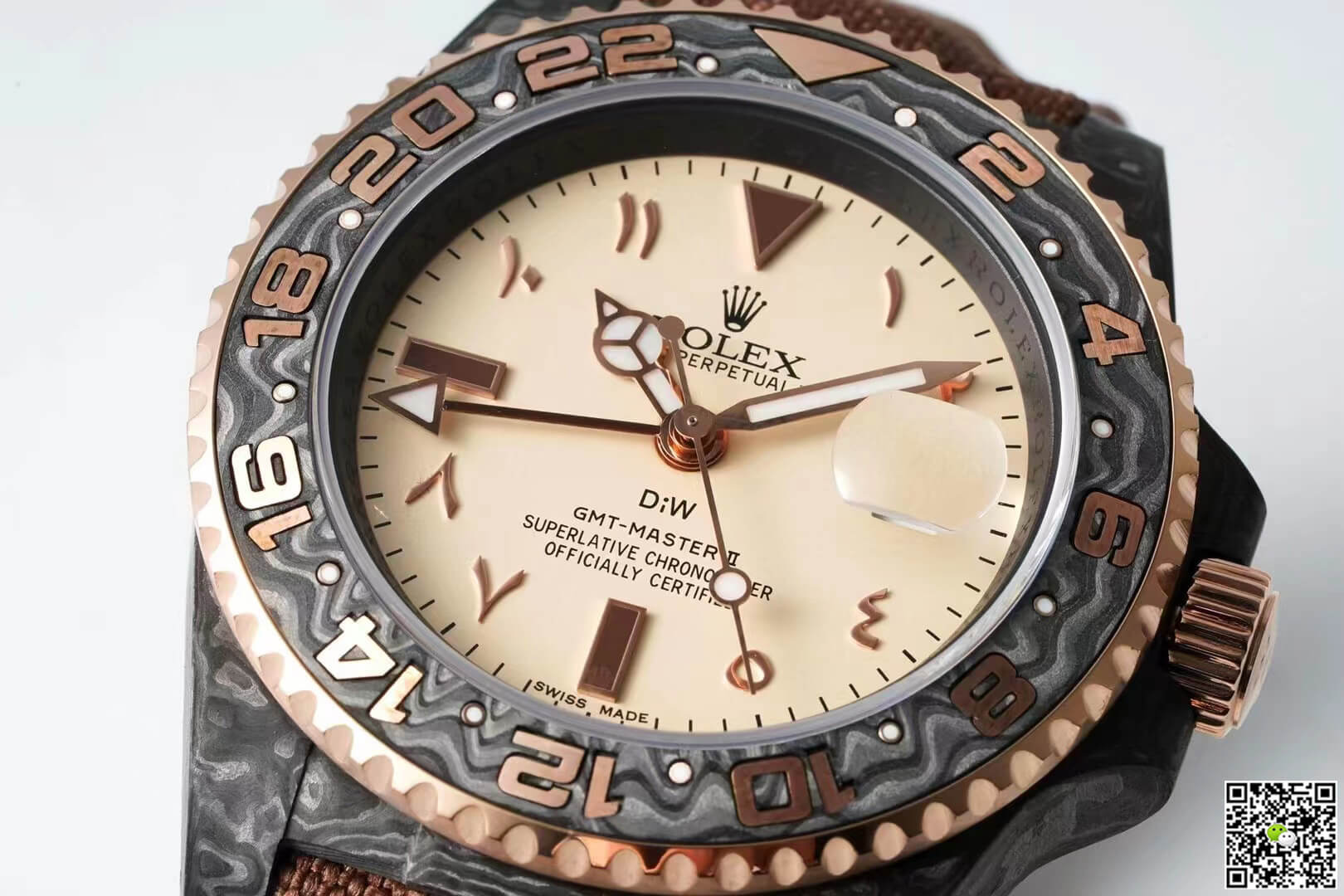 Replica R01ex GMT-MASTER II Diw 1:1 Best Edition Brown Fabric Strap