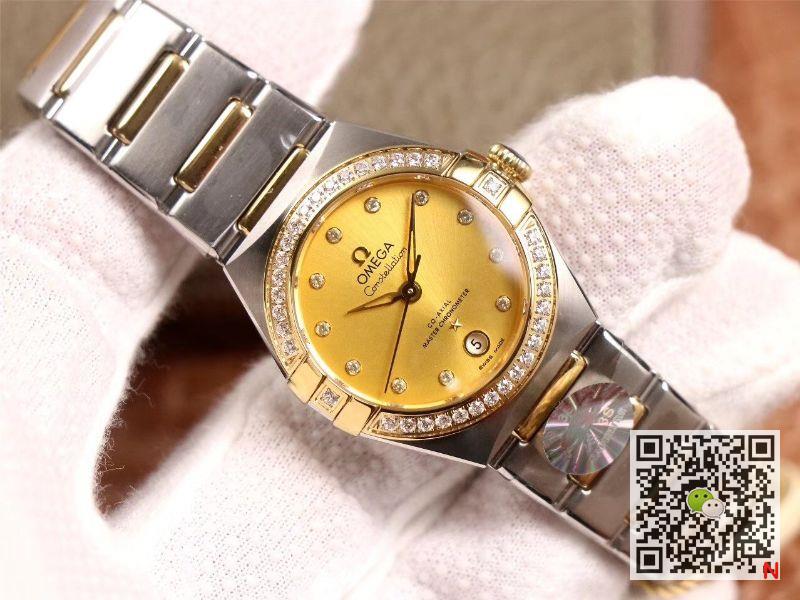 Replica 0me*ga Constellation 131.25.29.20.58.001 1:1 Best Edition 3S Factory V5 Yellow Gold D1am0nd Bezel Swiss NH05