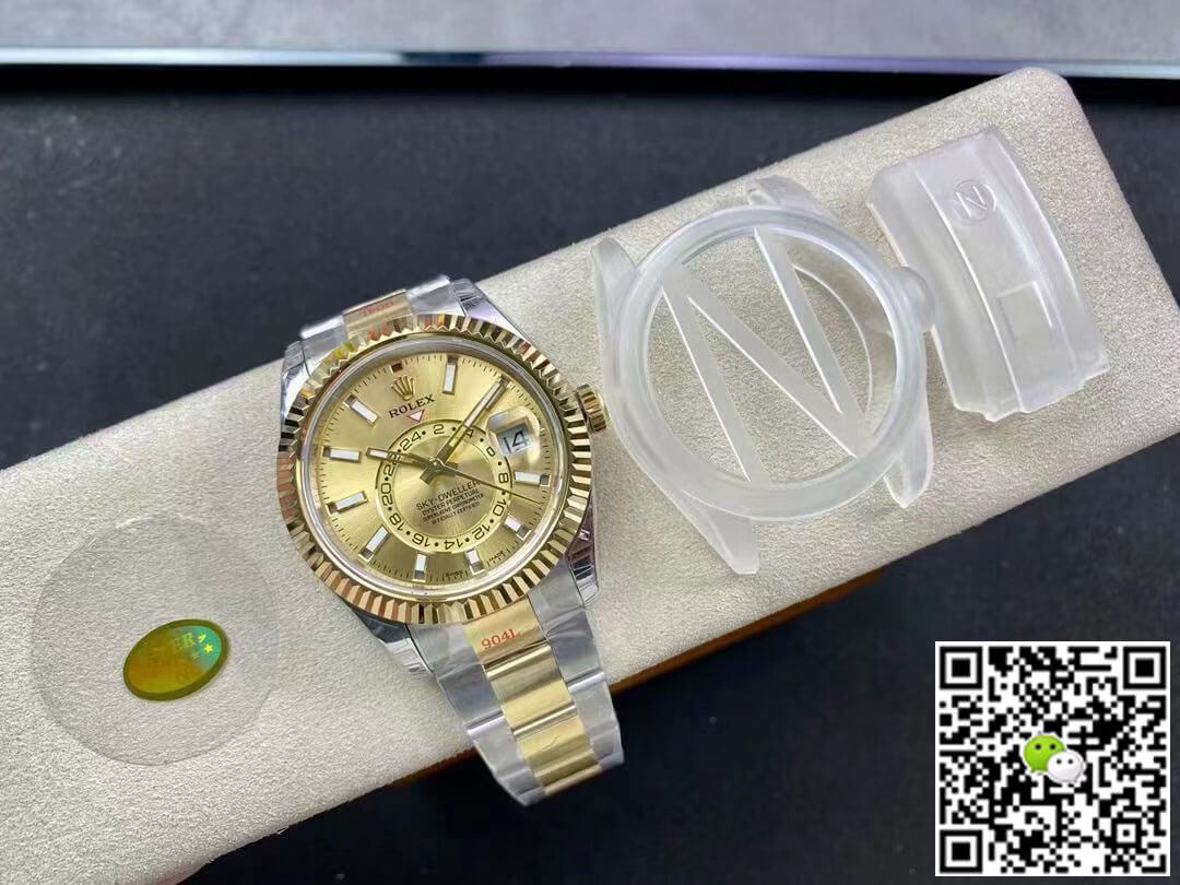 Replica R01ex Sky Dweller M326933-0001 V2 1:1 Best Edition Noob Factory Champagne Dial