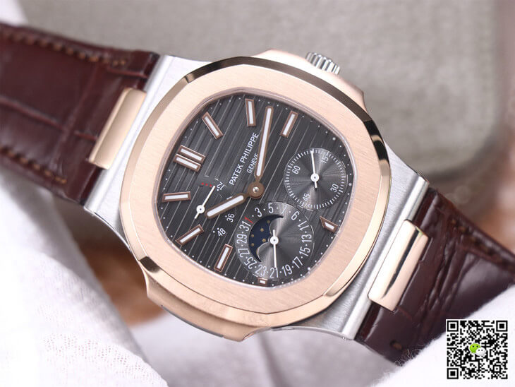 Replica Pat*k Phi1i*pe Nautilus 5712GR-001 1:1 Best Edition PF Factory Rose Gold Leather Belt