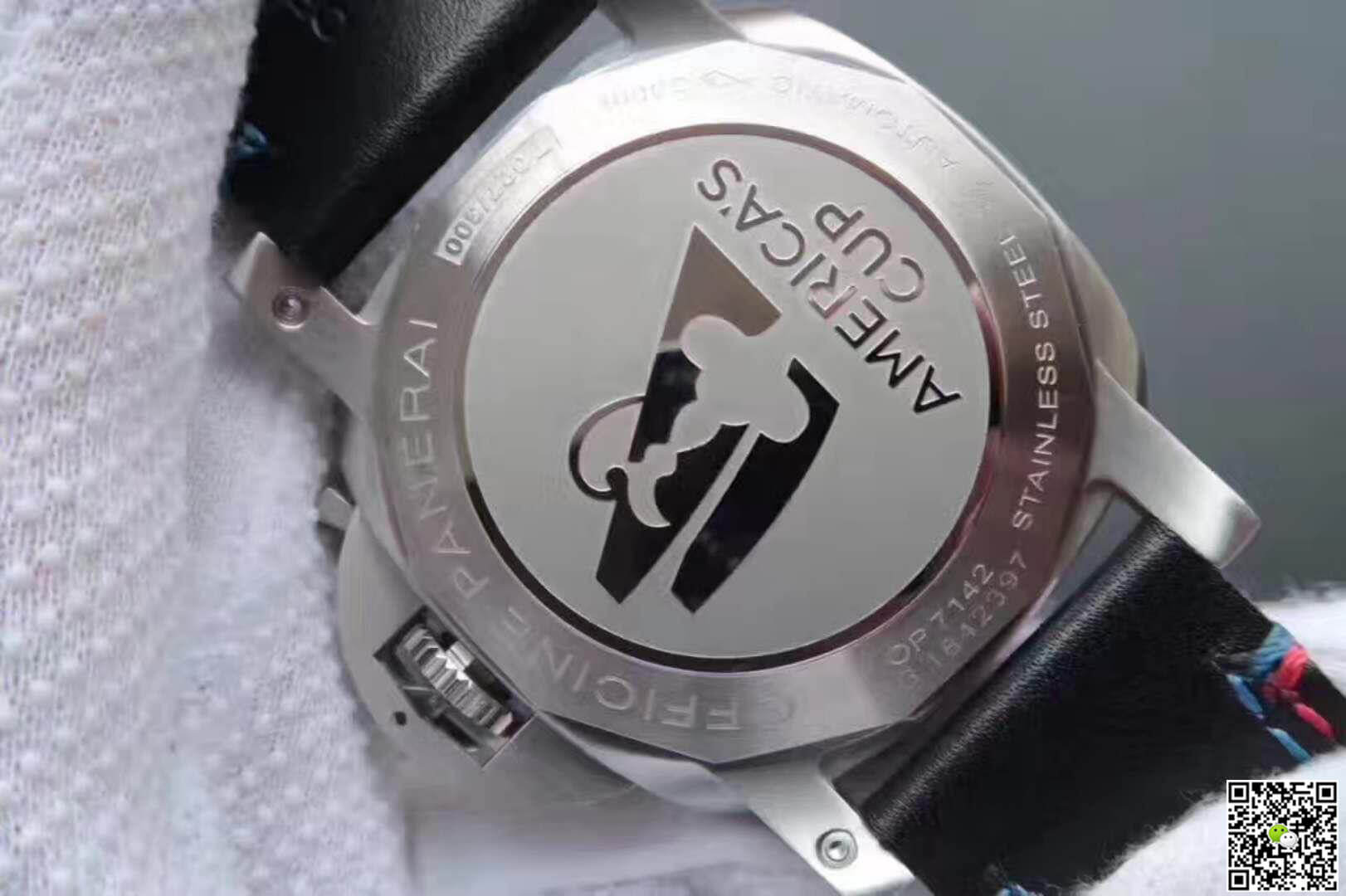 Pa*e*a1 Replica Luminor Marina 1950 PAM727 ZF Factory 1:1 Best Edition Swiss ETA P9010 Black Leather Strap