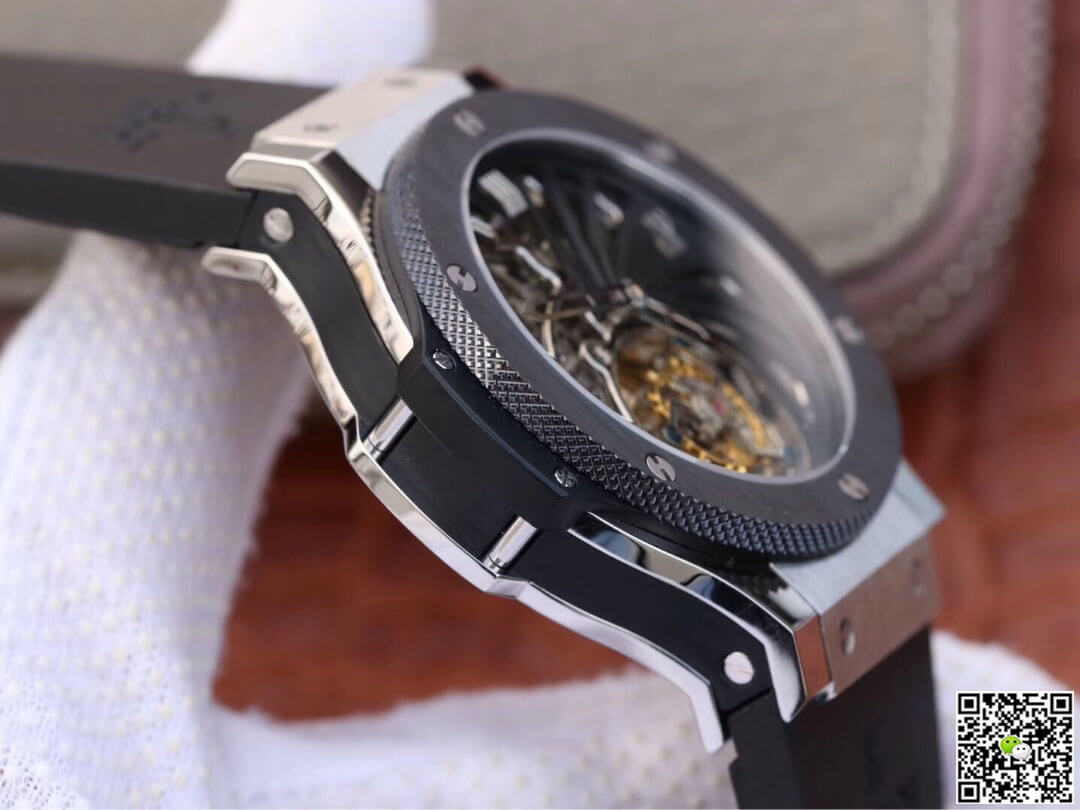Replica Hublot Big Bang Hollow Tourbillon 1:1 Best Edition Ceramic Bezel Skeleton Dial