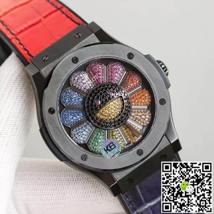 Replica Hublot Classic Fusion Takashi Murakami 507.CX.9000.RX.TAK21 1:1 Best Edition Sunflower Colored D1am0nd Dial