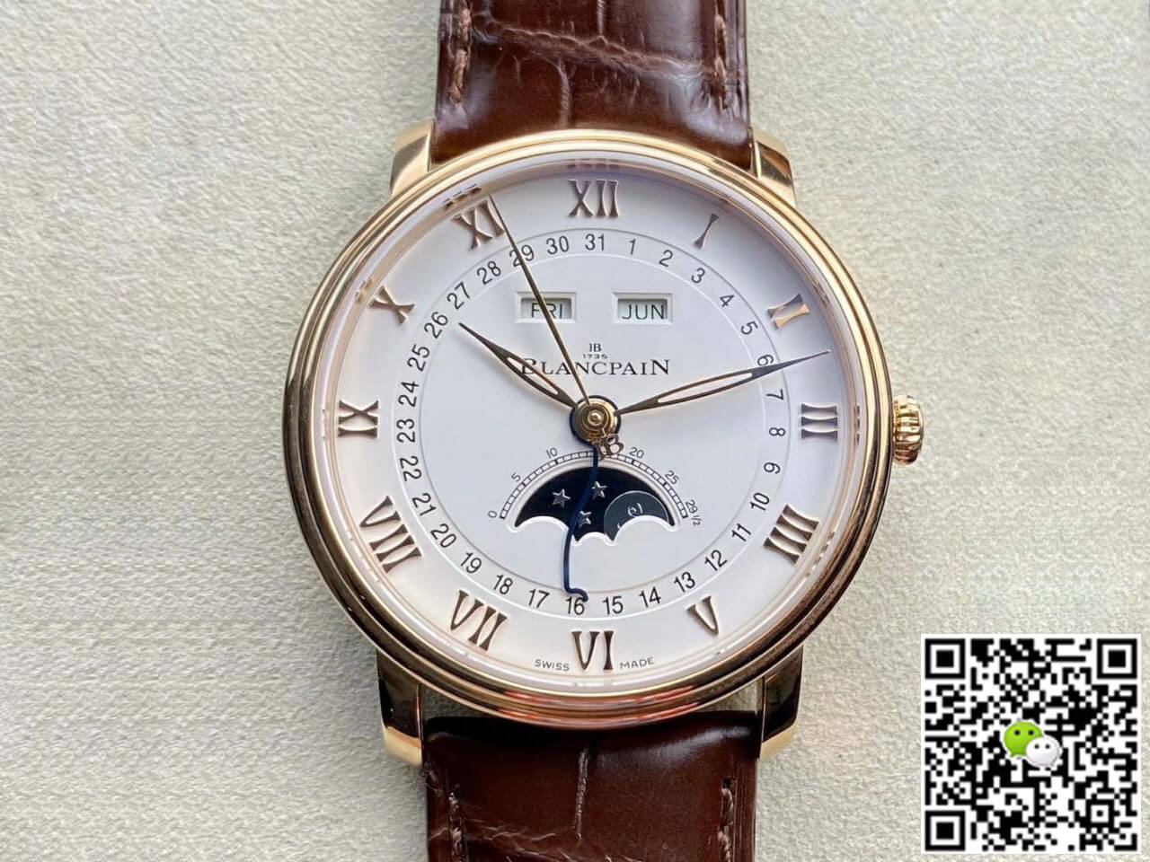 Replica Blancpain Villeret 6654-3642-55B 1:1 Best Edition OM Factory V3 Leather Strap