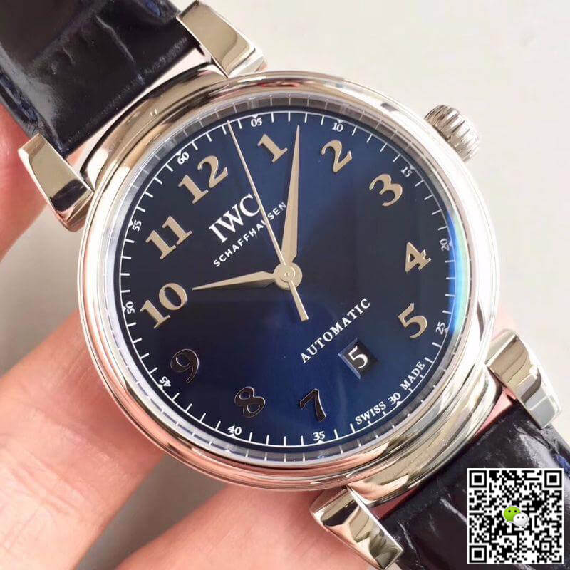 Replica IWC Da Vinci IW356605 MKS Factory 1:1 Best Edition Swiss ETA2892 Blue Dial With Silver Markers