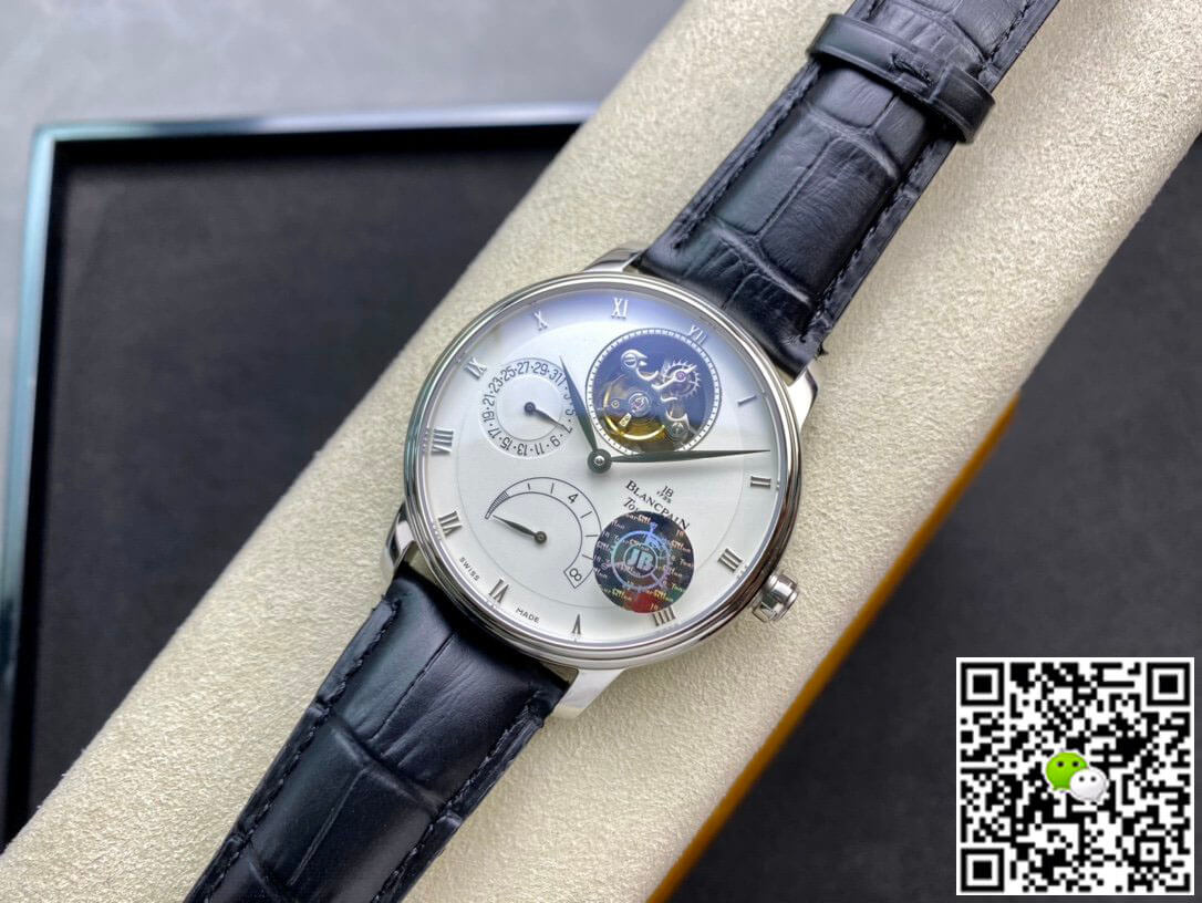 Replica Blancpain Villeret 6025-1542-55 True Tourbillon 1:1 Best Edition JB Factory White Dial Swiss Cal.25