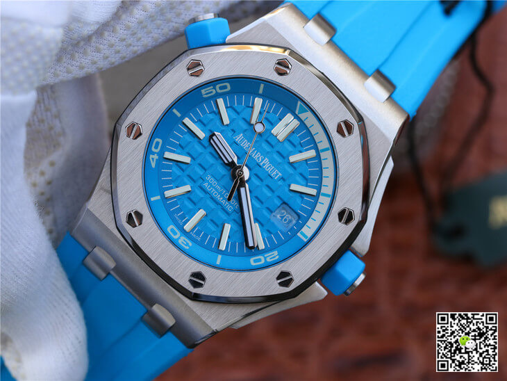 Replica Audemars P1g*et Royal Oak Offshore Diver 15710ST.OO.A032CA.01 1:1 Best Edition JF Factory Blue Dial