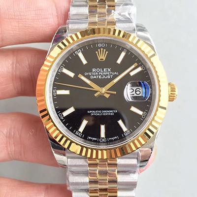 R01ex Dupe Datejust II 41mm 126333 Men Watches 1:1 Best Edition Swiss ETA3255 Black Dial