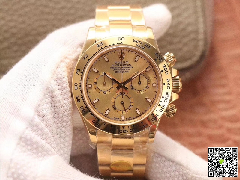 R01ex Daytona Replica Cosmograph M116508-0003 1:1 Best Edition Noob Factory Gold Dial Swiss ETA4130
